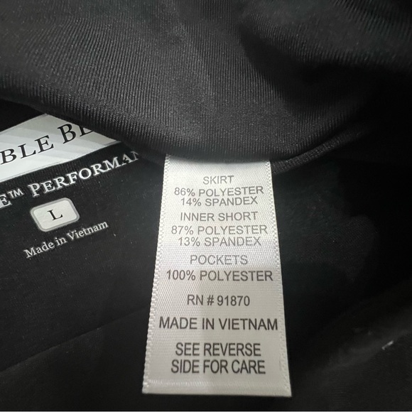 PEBBLE BEACH DRY LUX PERFORMANCE black tennis skort with back ruffle size large - Picture 4 of 6